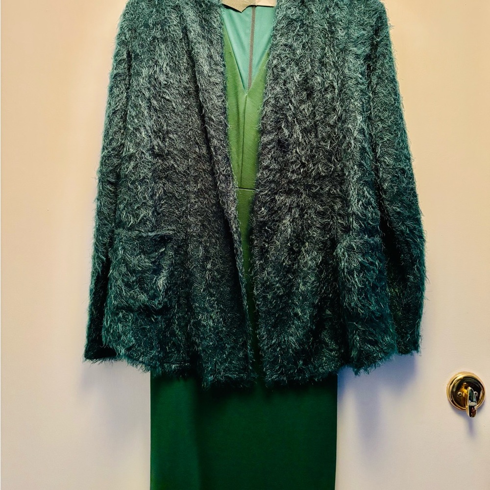 NWT hunter green Coleen Lopez eyelash sweater size XS. Great holiday gift!